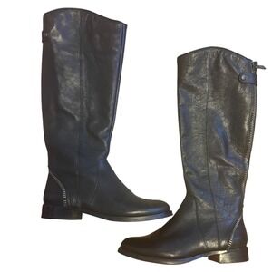 Arturo Chiang Riding Facility Black Leather Boots Zipper Closure Size 6.5